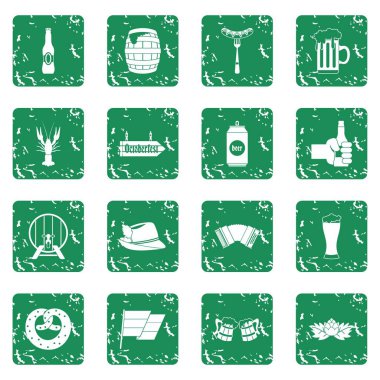 Grunge Oktoberfest Icons set