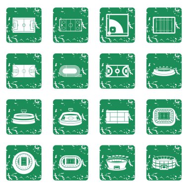 Grunge Spor Stadyumu Icons set