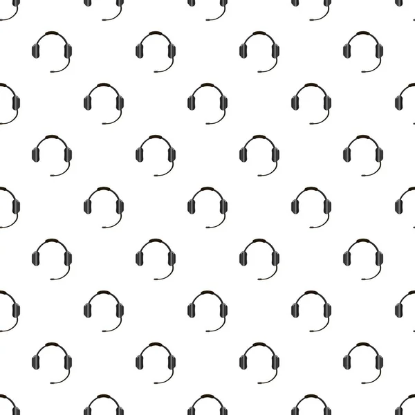 Auriculares con patrón de micrófono sin costuras — Vector de stock
