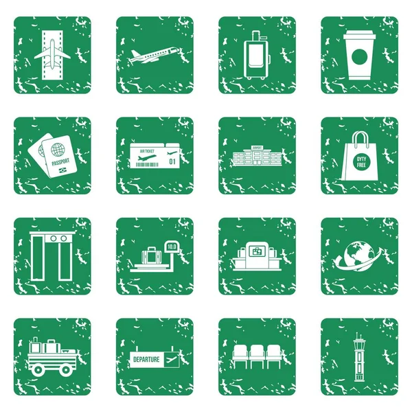 Grunge Havaalanı Icons set