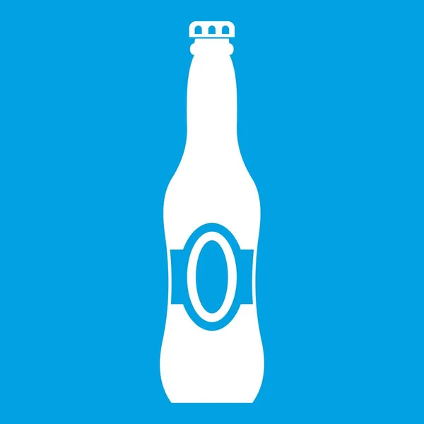 Láhev piva ikona bílé — Stockový vektor