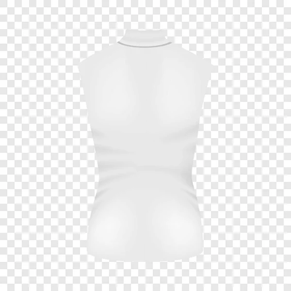 Back of white sleeveless tshirt mockup — Stock Vector