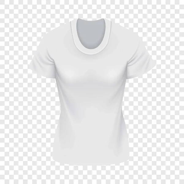 Indietro di bianco femminile collo rotondo tshirt mockup — Vettoriale Stock