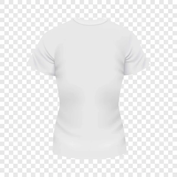 Weiße T-Shirt-Attrappe für Frauen, realistischer Stil — Stockvektor