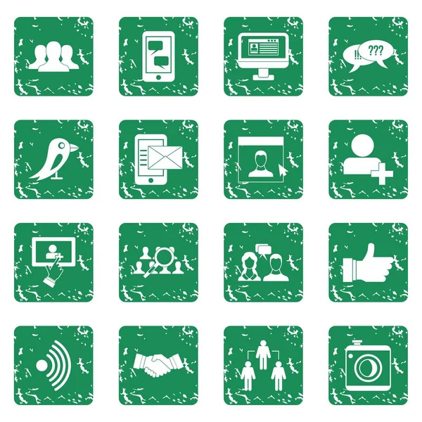 Grunge sosyal ağ Icons set