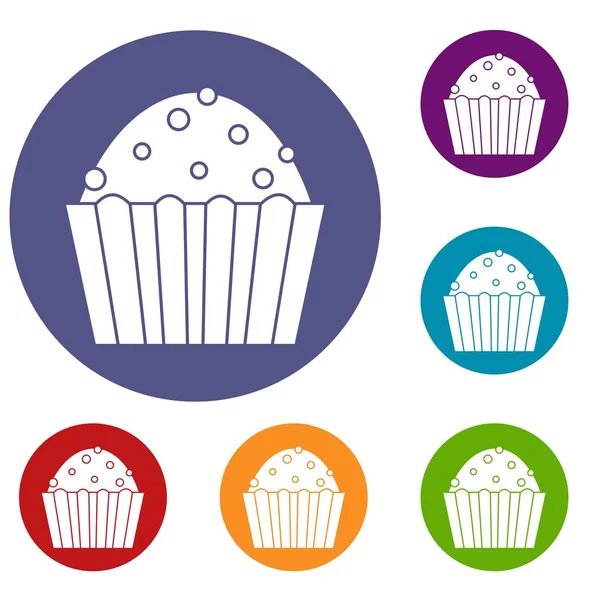 Set di icone della torta tazza — Vettoriale Stock