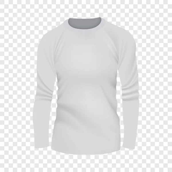 Weißes T-Shirt Langarm-Attrappe, realistischer Stil — Stockvektor