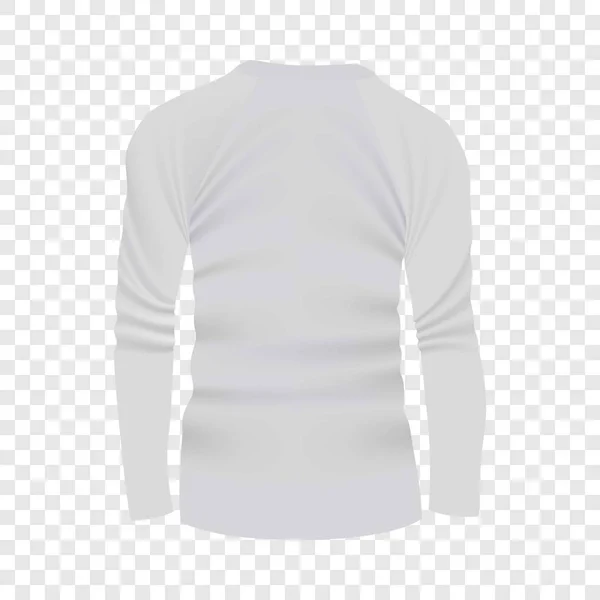 Indietro della maglietta bianca a maniche lunghe mockup — Vettoriale Stock