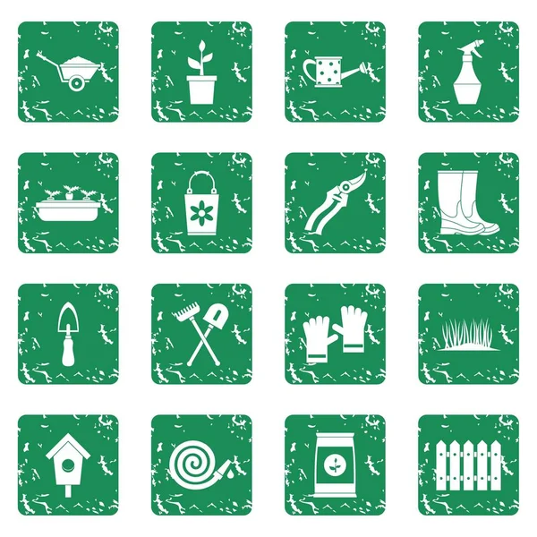 Grunge Bahçe Icons set