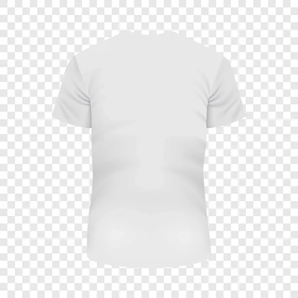 Rückseite weiße T-Shirt-Attrappe, realistischer Stil — Stockvektor