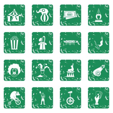 Grunge sirk eğlence Icons set