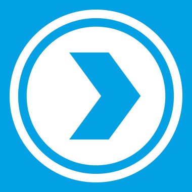 Ok sağa daire simgesi beyaz