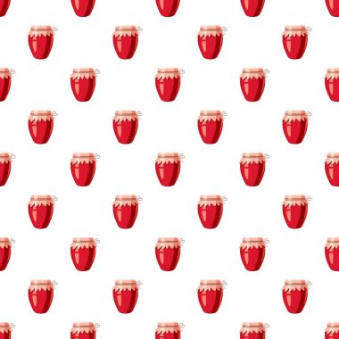 Çilek reçeli cam kavanoz desen