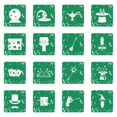Grunge sihirli Icons set