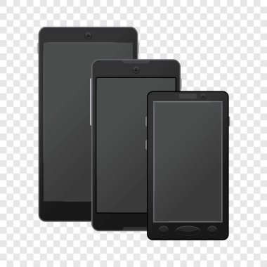 Siyah modern dijital akıllı telefonlar mockup
