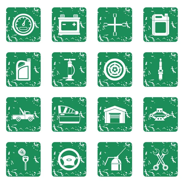 Grunge araba bakım ve onarım Icons set