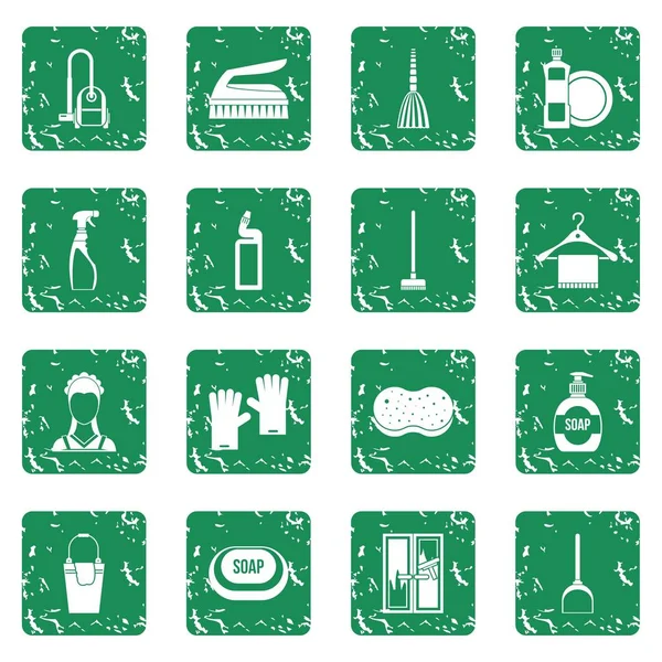 Grunge ev temizlik Icons set