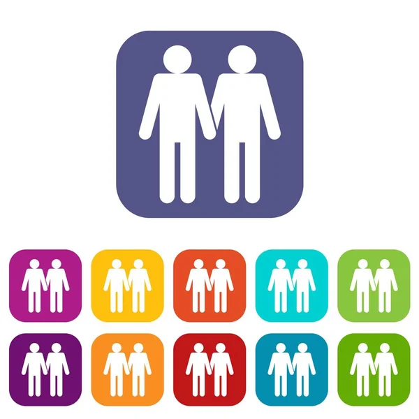 Dos hombres gay iconos conjunto — Vector de stock