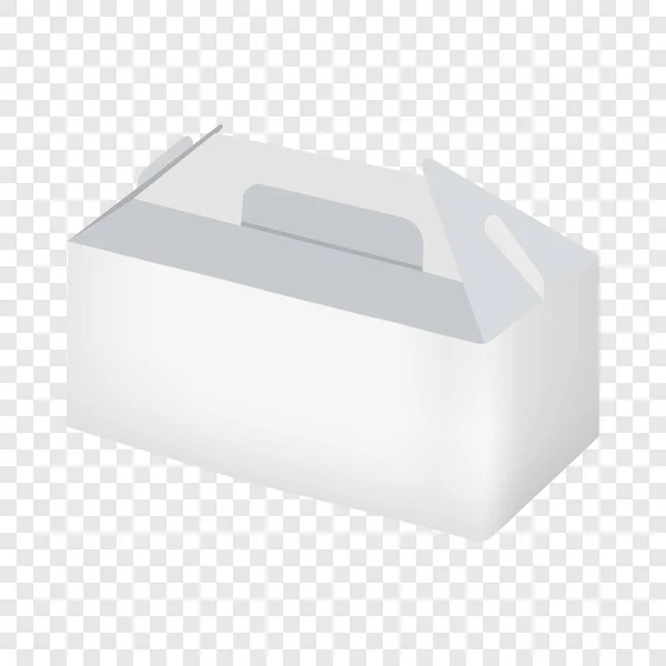 Vacío blanco sacar caja maqueta, estilo realista — Vector de stock