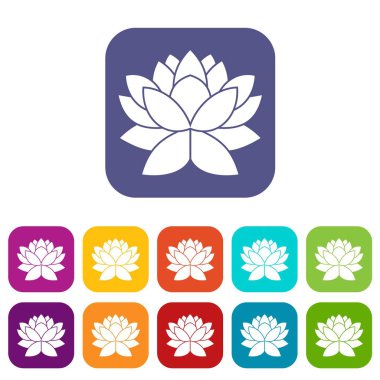 Lotus çiçeği Icons Set