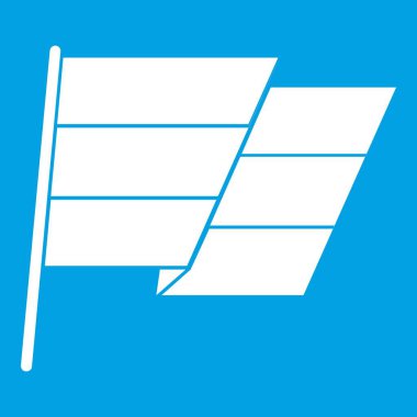 Bayrak simgesi beyaz mavi renkli vektör illüstrasyon izole