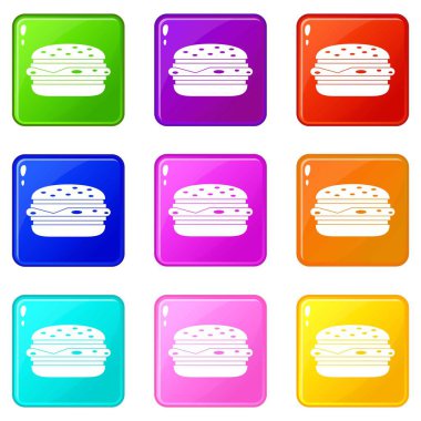 9 Burger Icons set