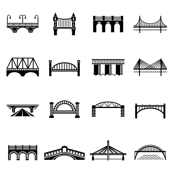 桥的图标集，简单的样式 — 图库矢量图片