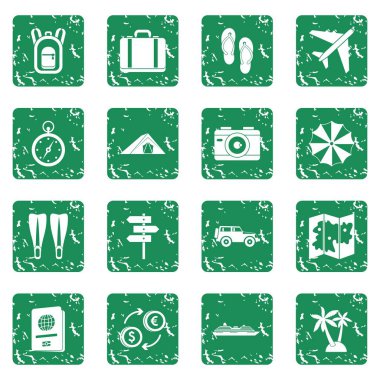Seyahat simgeler kümesi grunge