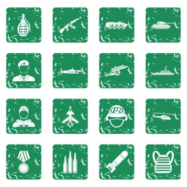 Grunge savaş Icons set