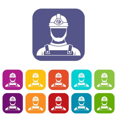 Erkek madenci Icons set