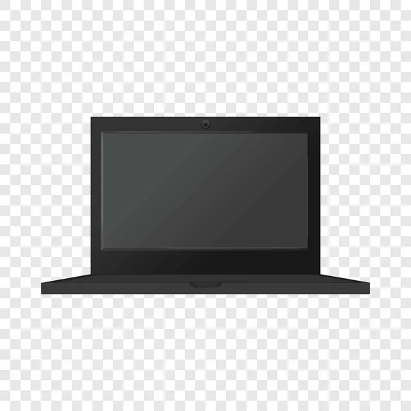 Fekete modern laptop makett, reális stílus — Stock Vector