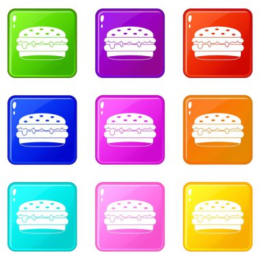 9 Burger Icons set