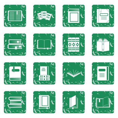 Grunge kitaplar Icons set