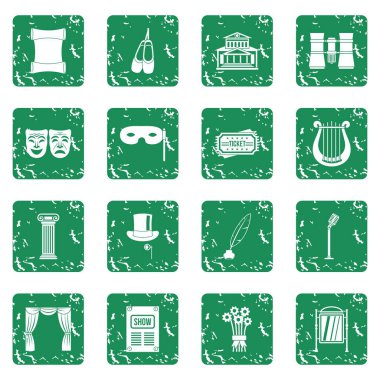 Grunge tiyatro Icons set