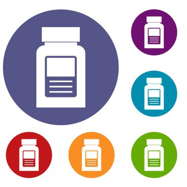 Tıp şişe Icons set