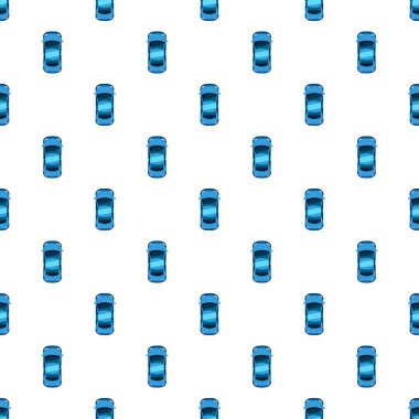 Mavi araba üstten görünüm desen