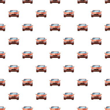 Kırmızı araba, önden görünüm desen