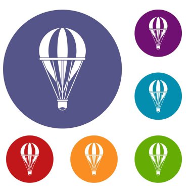 Sıcak hava balon Icons set çizgili