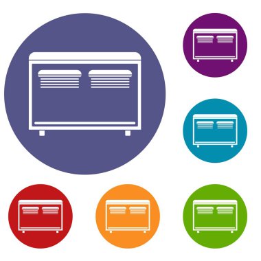 Icons set ısınma için madeni eşya