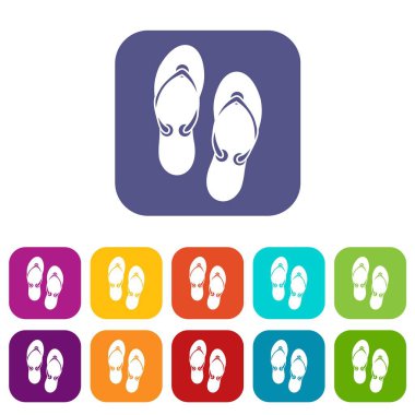 Flip flop sandalet Icons set