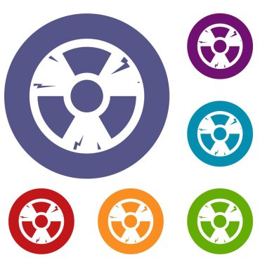 Radyasyon işareti Icons set
