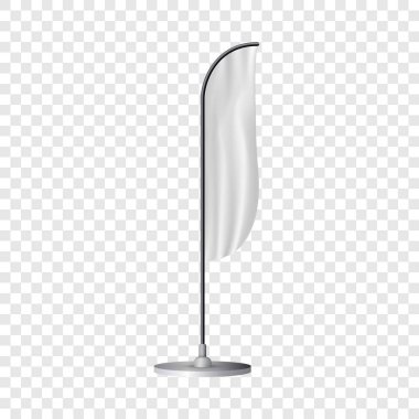 Whie tüy bayrak mockup, gerçekçi