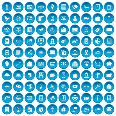 100 smartphone simgeleri mavi ayarla