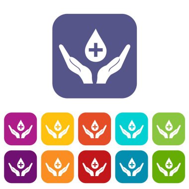 Kan holding eller Icons set damla