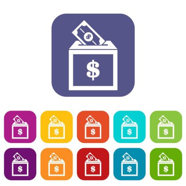 Bağış kutusu Icons set