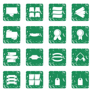 Grunge farklı renkli Etiketler Icons set