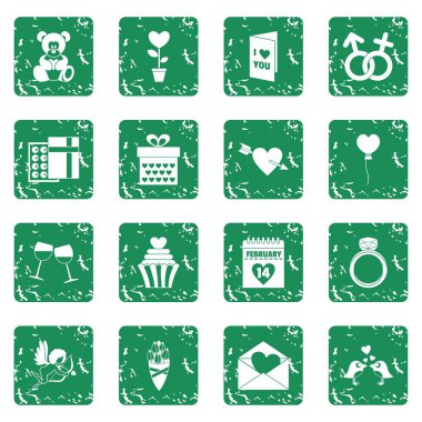 Grunge Saint Valentine Icons set