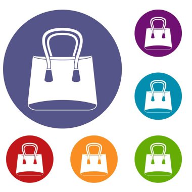 Küçük kadın çanta Icons set