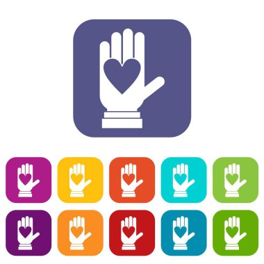 El ile kalp Icons set