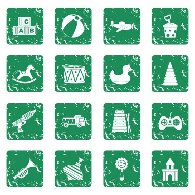 Grunge farklı çocuklar oyuncak Icons set